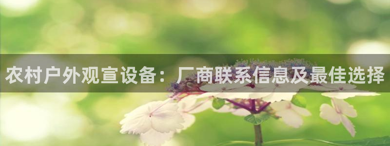 杏宇官方平台官网入口：农村户外观宣设备：厂商联系信息及最佳选择