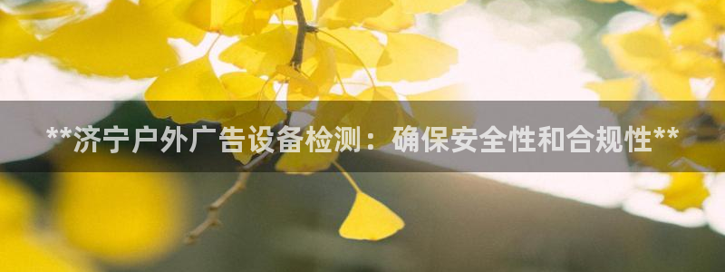 杏宇平台注册地址：**济宁户外广告设备检测：确保安全性和合规性**