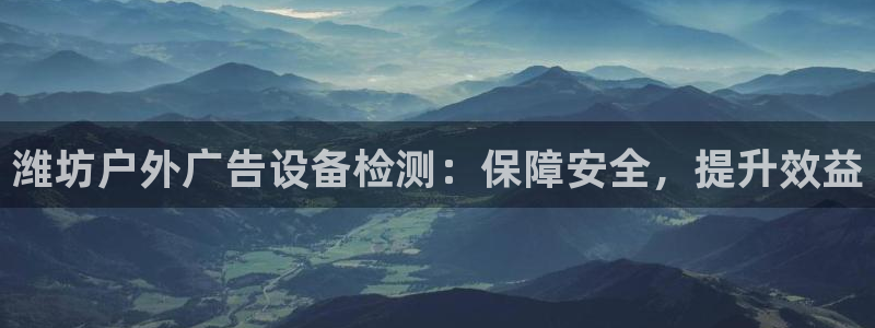 杏宇平台提现为什么这么久呢：潍坊户外广告设备检测：保障安全，提升效益