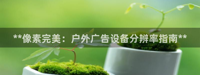 杏宇官方平台官网下载：**像素完美：户外广告设备分辨率指南**