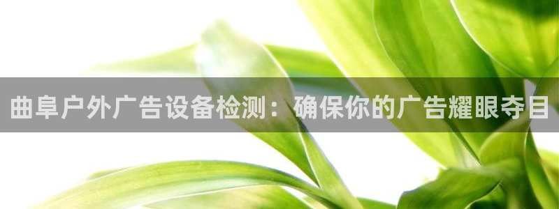 杏宇平台招商怎么样：曲阜户外广告设备检测：确保你的广告耀眼夺目