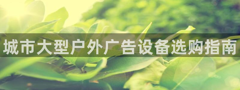 杏宇平台怎么样知乎：城市大型户外广告设备选购指南