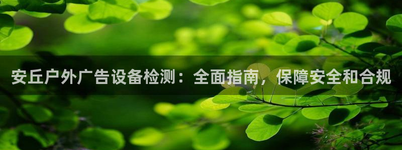 杏宇平台代理怎么赚钱的：安丘户外广告设备检测：全面指南，保障安全和合规