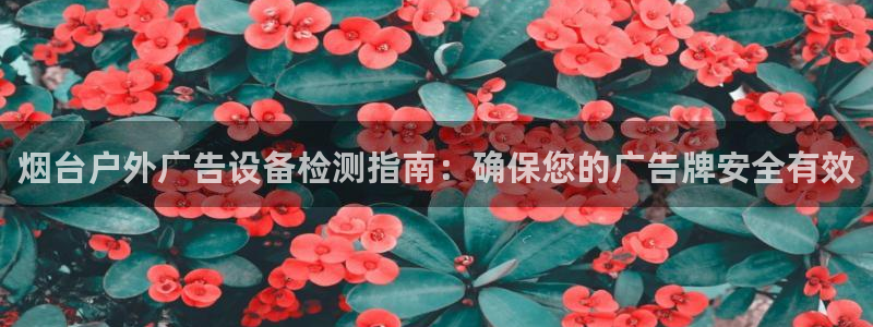 杏宇平台登陆：烟台户外广告设备检测指南：确保您的广告牌安全有效
