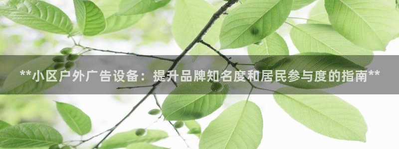 杏宇平台代理多少钱：**小区户外广告设备：提升品牌知名度和居民参与度的指南**