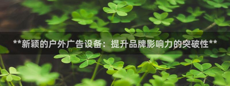 杏宇平台代理怎么样可靠吗：**新颖的户外广告设备：提升品牌影响力的突破性**